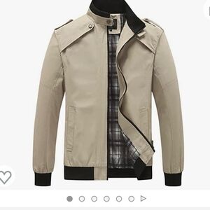 NWOT Military Jacket Cotton Lightweight Bomber Jacket Stand Collar Casual Car…